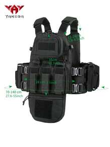 Yakeda Molle Metal Buckle Quick Release Outdoor Camouflage Training Vest With Full Protection - Black - View 4