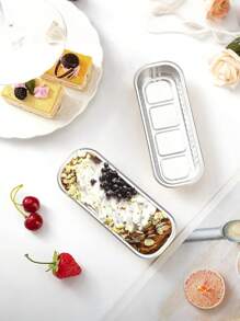 5/10/15pcs Rectangular Gold Foil Cupcake Liners With Lids, 1 Set Of Heatproof Mini Cake/Muffin Molds, Foil Pudding Dessert Cups, Wedding, Birthday Party Kitchen Supplies - Gold - View 2