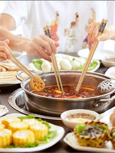 5pairs Lightweight Reusable Japanese Ramen Noodles Chopsticks With Marble Pattern