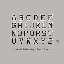 24入組英文字母熱轉印貼紙,適用於服裝、鞋子和袋子裝飾