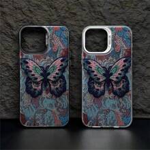 1 Stück universales, rutschfestes, stoßfestes Handytui mit schwarzem Schmetterlingsdesign, kompatibel mit iPhone 7/8/11/12/13/14/15/X/Xr/Xs/Plus/Pro/Pro Max/Se2 - schwarz[0] - Übersicht 3