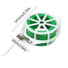 1卷100米綠色多功能園藝綁電線,適用於園藝、家庭、辦公室組織、家庭,在植物支撐和固定方面使用 - 綠色 - 查看 2