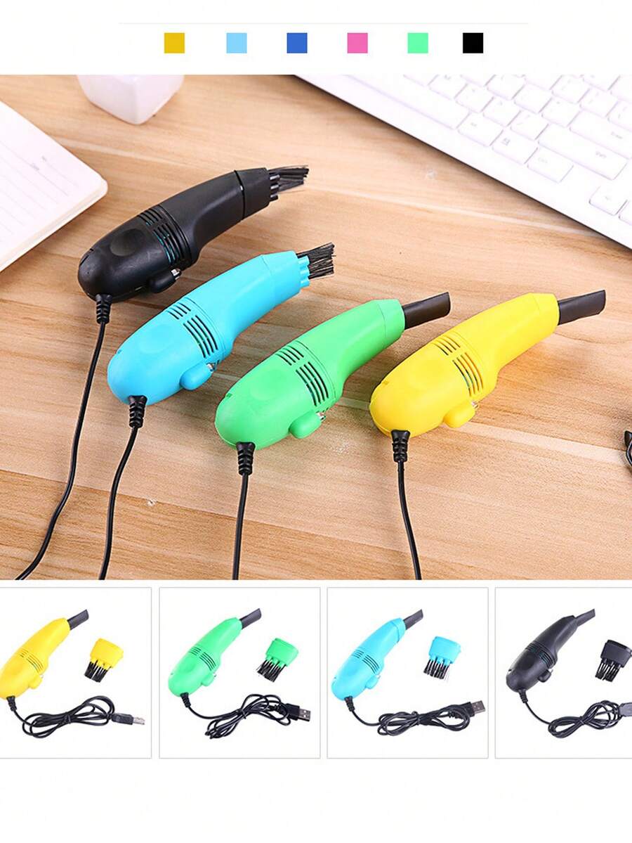 1台創意usb迷你手持式吸塵器,適用於電腦,鍵盤和桌面清潔,包括迷你清潔刷,適用於筆記本電腦,桌上型電腦等設備