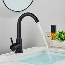 1 Pezzo Rubinetto Lavabo Da Bagno Nero In Acciaio Inossidabile Con Acqua Calda E Fredda