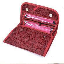 1個4層可摺疊的化妝品袋,具有大容量,可用於旅行衛生用品儲存 - 紅色 - 查看 7