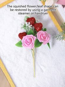 1朵家用新年、情人節派對裝飾婚禮花束模擬玫瑰花束 - 粉色 - 查看 6