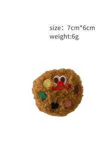 毛绒玩具娃娃胸针，适合女孩，可爱日式饼干徽章别针服装包包配饰，秋冬季 - 卡其色 - 查看 2