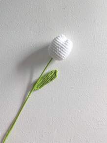 1入手工製作的織網鉤編線合成仿真鬱金香，DIY鮮花花束禮物 - 彩色 - 查看 7