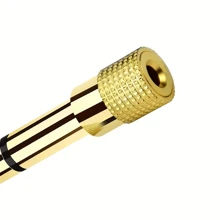 2入組6.5mm公轉3.5mm母音頻轉換器,適用於耳機擴音器麥克風aux,6.5mm轉3.5mm音頻轉換器 - 金色 - 查看 4