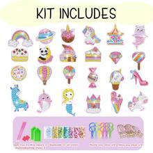 24pcs/Set Cartoon Keychain Blind Box Set, Diy Diamond Painting Pendant, Cartoon Keychain, 5d Rhinestone Keychain Accessory, Handmade Gift For Friends - Unicorn Blind Box Set - View 3