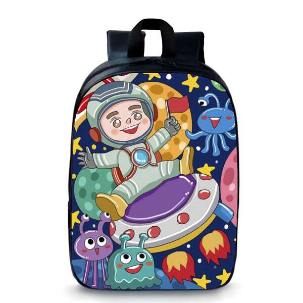 Mochila Pré Escolar Pequena Infantil Creche Desenho Menino Astronauta