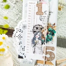 30入組蕾絲,花朵,數字主題寵物裝飾貼紙,適用於日誌,剪貼簿,diy手工藝及文具創意 - 藏蓝色 - 查看 7