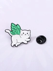 1入組卡通蝴蝶翅膀貓硬質琺瑯胸針,適合日常穿著和女性朋友的禮物配飾 - CZ0657-2 - 查看 7