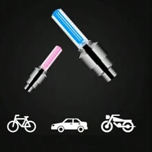 2 件自行车气门杆灯，通用 LED 车轮灯，易于安装，适用于自行车、汽车和摩托车，有趣，绿色 - 黃色 - 查看 7