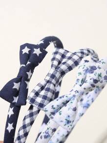 7个可爱蝴蝶结发箍，适合女孩日常佩戴 - 藍色 - 查看 3