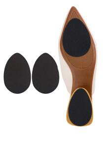3pcs/1set Shoe Bottom Grips, Rubber Sole Anti-Slip Pads To Increase Shoe Sole Durability, High Heel Front Anti-Slip Inserts - Black - View 2