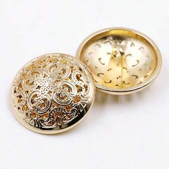 10PCS Clothes Button - Retro Hollow Sewing Button Shank Round Shaped Metal Buttons, DIY Decorative Buttons For Crafts, Vintage Buttons For Clothing Sewing & Knitting Supplies.