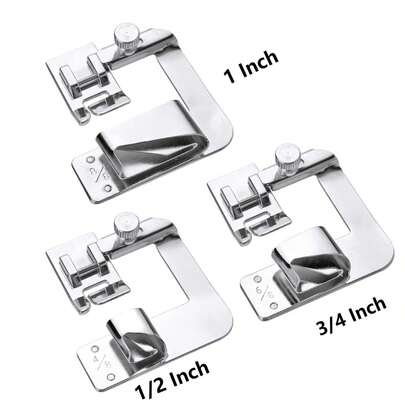 1個寬型卷邊壓腳縫紉機壓腳縫紉器卷邊壓腳套裝1/2英寸、3/4英寸、1英寸低柄縫紉機壓腳,適用於brother 牌縫紉機