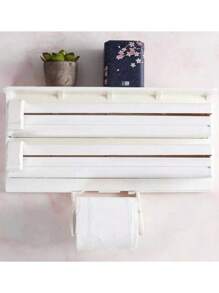 3-In-1 Recessed Paper Towel Dispenser Plastic Wrap And Aluminum With Spice Rack