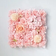 Wedding Background Decoration Artificial Plastic Roses & Hydrangeas Flower Wall Pink Color, Wedding Arch - Red - View 10