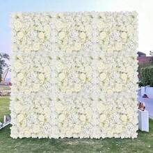 Wedding Background Decoration Artificial Plastic Roses & Hydrangeas Flower Wall Pink Color, Wedding Arch - Red - View 9