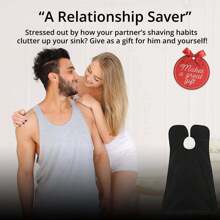 胡须围裙，男士胡须毛发收集器，用于剃须和修剪，不粘胡须剃须披肩，美容配件工具和送给丈夫或父亲的礼物 - 白色 - 查看 10