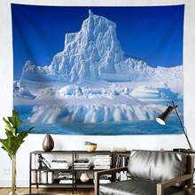 1入組桃絨絨絲優質裹布自然植物和雪山風景掛毯,適用於臥室裝飾 - 黑與白 - 查看 4