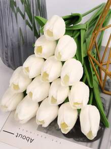 10/15 件/套人造郁金香花适用于厨房、客厅、卧室、浴室、派对、餐厅装饰、情人节、礼物