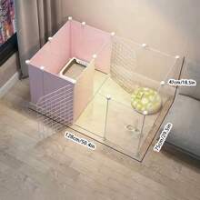 Dog Cage/Dog House/Dog Crate/Fence For Teddy/Beagle/Small Dogs, Indoor Protective Fence With Double Doors And Free Space For Home Use - Pink - View 3