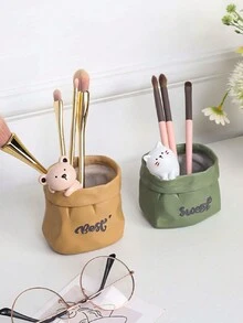 1只討喜的動物造型筆筒,適用於家庭和辦公室擺設裝飾,新奇有趣的禮物 - 彩色 - 查看 5