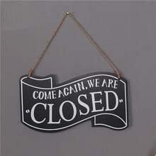 咖啡店裝飾用復古木質雙面箭頭招牌,歐式房屋頭飾,家居牆壁裝飾小掛板 - 米色 - 查看 6