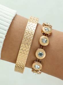 10pcs/Set Simple Style Alloy Bangle Set, Dating Gift For Women - 25877 - View 2