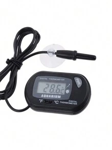 1入組帶有吸盤探針的水族箱溫度計,適用於熱帶魚缸、龜缸和寵物箱 - 黑色 - 查看 5