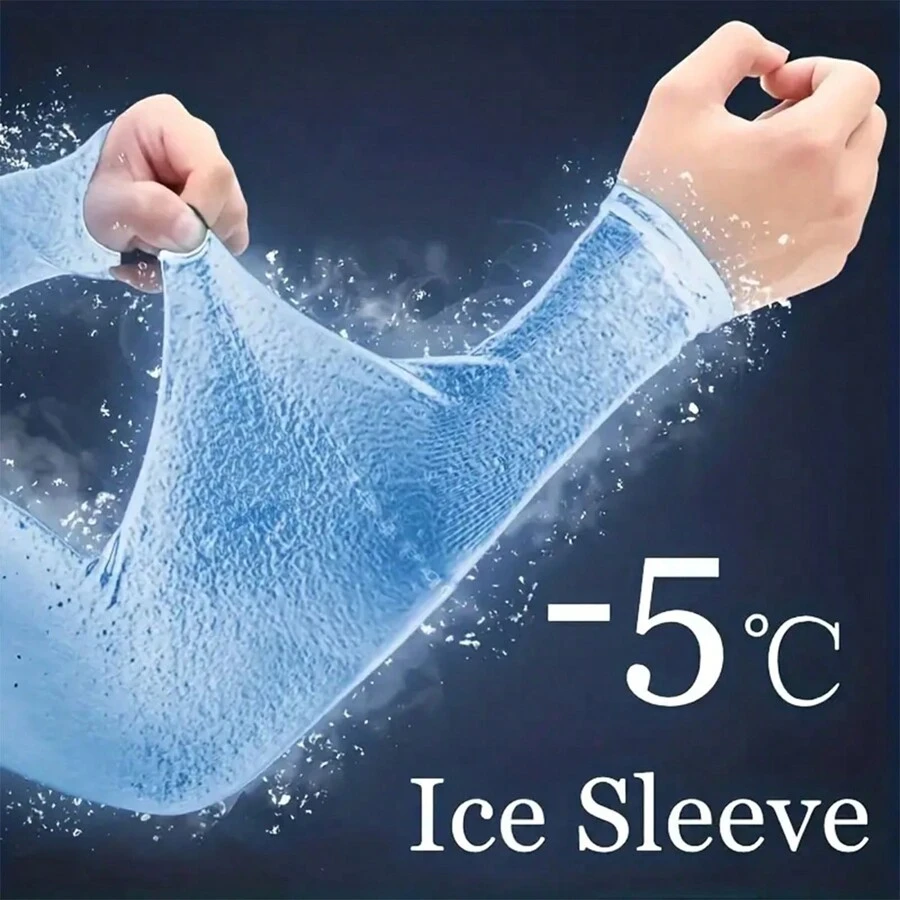 Juego de 2 piezas de manga de compresión protectora solar UV, manga de enfriamiento de verano para hombres y mujeres, manga para deportes al aire libre golf conducción, apta para ciclismo y motociclismo - Blanco - Ver 1