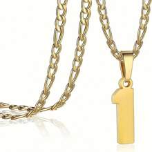 1 Miếng Mạ vàng Số Dây chuyền , Thép không gỉ Chuỗi , 60cm + 5cm , Cá nhân hóa Đồ treo Vật rủ xuống Đối với Quạt , Nam , NỮ , Con trai , Cô gái , Giáng sinh Qủa tặng ( ) - 1 dây chuyền mạ vàng 18k - Xem 45