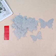 48入組蝴蝶貼紙,三維牆貼,適用於家居、房間、商店櫥窗、玻璃門裝飾 - 銀色 - 查看 10