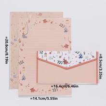 1套西式信封（6張信紙+3個信封）,適用於情人節和春節的信件,信紙+信封套裝,信紙具有良好的吸水性,不易滲透 - 自然藍色 - 查看 7