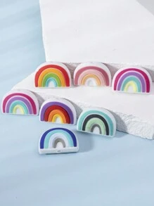 7Pcs Rainbow Silicone Beads Silicone Teether For Teeth DIY Pacifier Chain Accessories Toys - 7pcs Mix Colors - View 2