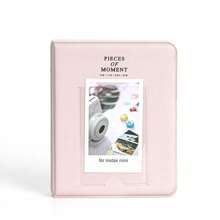 Album foto cu 64 de buzunare, pachet de 1 - Depozitare instantanee pentru fotografii instantanee de 3", timbre și carduri, compatibil cu camerele Fujifilm Mini 12/11/9 - Colecție de albume - Comoară de amintiri de călătorie - Element esențial pentru albume de scrapbooking - Depozitare carduri cadou - Ambalare cadouri de nuntă - Roz - Vizualizare 1