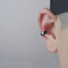 2pcs.S925 Pair Of Silver Black Non-Perforated Ear Clips Are Simple And Atmospheric Jewelry Accessories - Black - View 3