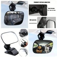 Universal Car Interior Rearview Baby Mirror Wide Angle Convex Mirror Clip-On Mirrors For Viewing Rear Passengers