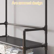 Combinación De Estante Para Zapatos Y Perchero Simple Y Funcional, Gabinete De Almacenamiento Multiusos, Sombrero Y Zapatos, Estante De Almacenamiento De Múltiples Capas Para La Entrada Del Hogar - Negro - Ver 5