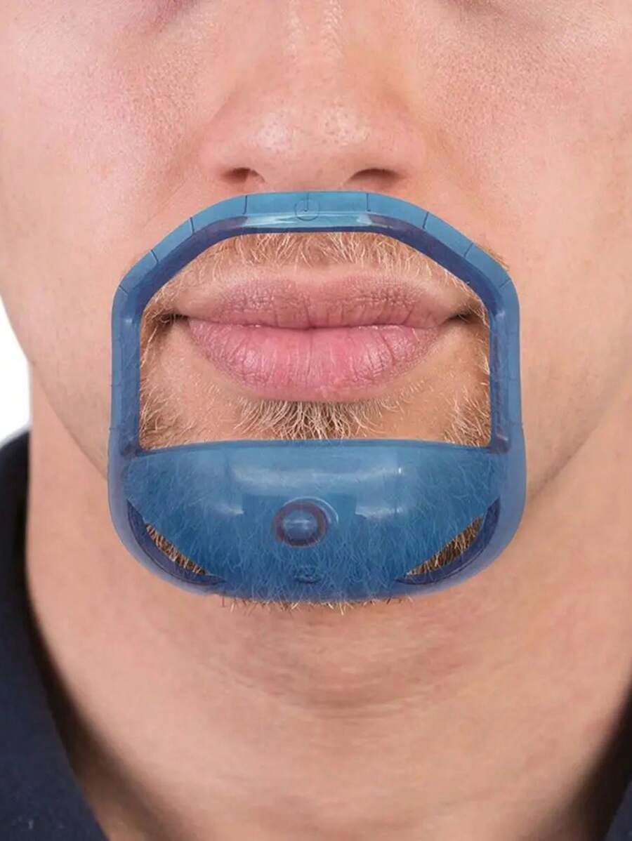 5 Pcs Different Sizes Men Mustache Shaper Styling Template Goatee Beard Guide Stencil Shaving Design Tool Shaving Accessories - Blue - View 1