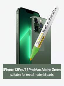 適用於 iPhone（13Pro / 13Pro Max冰川綠色）的觸控修補漆，iPhone觸控修補漆筆，兩用去刮花深度刮痕修復漆筆，通用色彩專用修補漆筆，可選擇iPhone（1套裝） - 綠色 - 查看 10