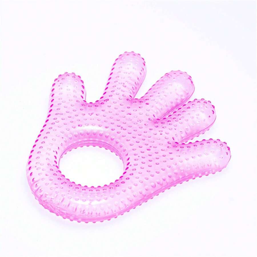 Mordedor Mãozinha Silicone Com Água Massageador De Gengiva - Pink - Visão 1