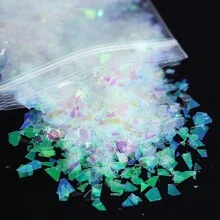 6 袋装 60 克全息美人鱼不对称亮片指甲闪光片闪亮亮片 DIY 配件美甲装饰用品美甲配件套装每袋 10 克 - 彩色 - 查看 4