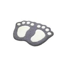1pc Cute Foot-Shaped Floor Mat - Water-Absorbing Non-Slip Rug For Bathroom And Kitchen ,Super Absorbent Microfiber Bath Mat With Non-Slip Backing - Soft And Comfortable Gray Bathroom Rug , Fall Decor , Bathroom Decorations,- Fun Cartoon Design - Soft And Comfortable - Easy To Clean - Multicolor - View 7