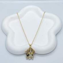 1個可愛的比格犬閃閃發光的鑽石寵物項鍊,精緻的狗狗動物珠寶配飾,可作為送禮物品給狗狗愛好者 - 金色 - 查看 7