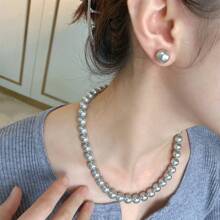 Fine Chain Necklaces Wedding Bridal Jewelry - Grey - View 3
