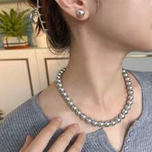 Fine Chain Necklaces Wedding Bridal Jewelry - Grey - View 2